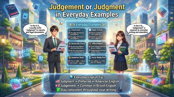 Judgement or Judgment in Everyday Examples