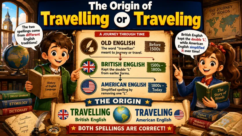 The Origin of Travelling or Traveling