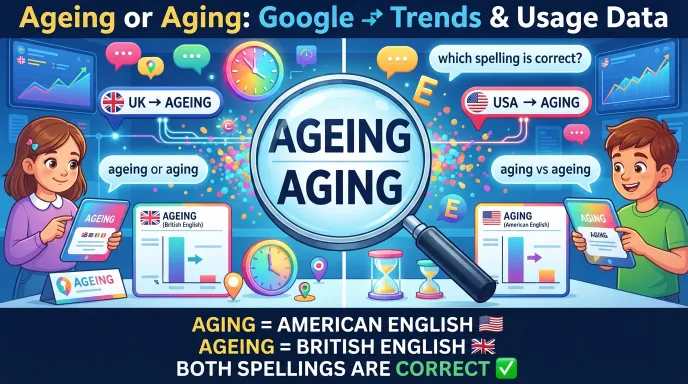 Ageing or Aging : Google Trends & Usage Data