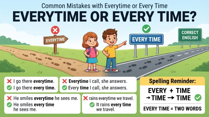 Common Mistakes with Everytime or Every Time
