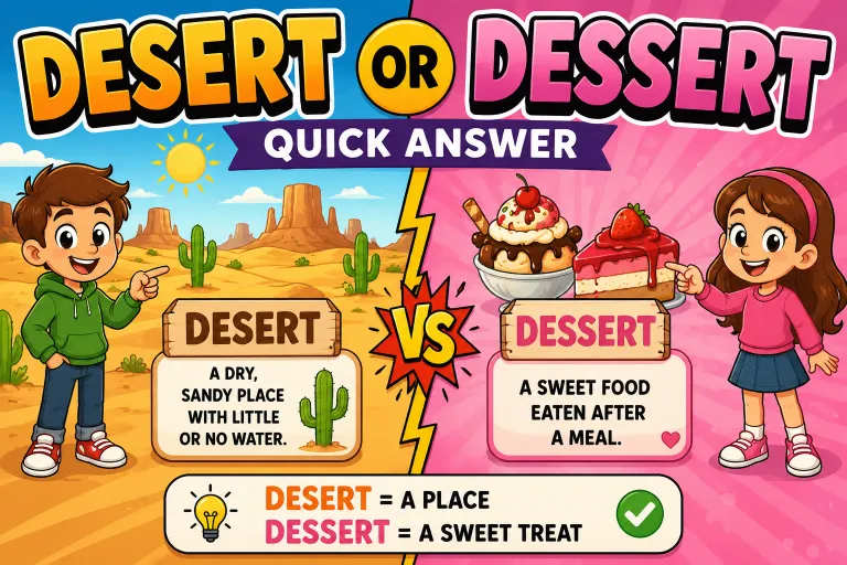 Desert or Dessert: Quick Answer