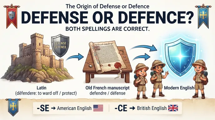 The Origin of Defense or Defence