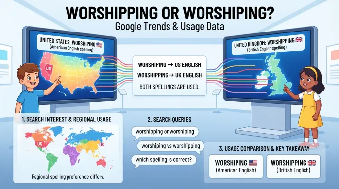 Worshipping or Worshiping : Google Trends & Usage Data