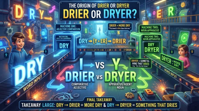 The Origin of Drier or Dryer