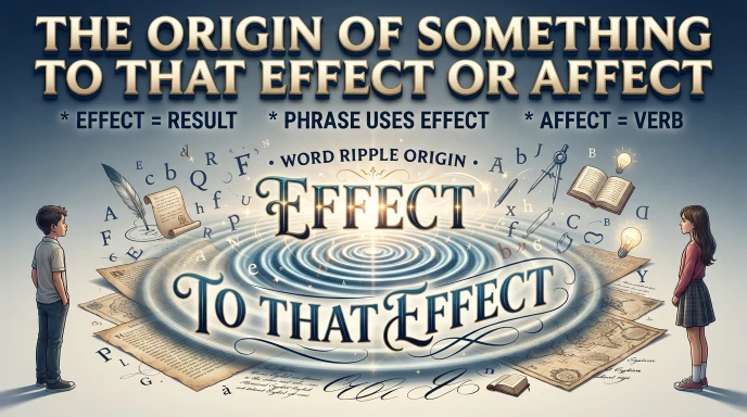 The Origin of Something to That Effect or Affect