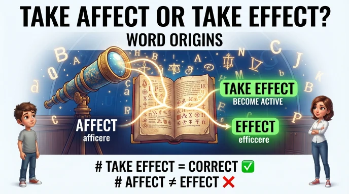 The Origin of Take Affect or Take Effect